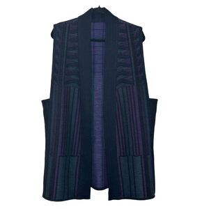 Vintage Gale Nehrig‎ California Woven Vest Size OS Purple Artsy Art to Wear